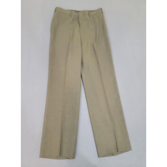 Vintage US Military Pants Mens 32R Green Poly Wool Tropical Dress Uniform 80s - Picture 1 of 11